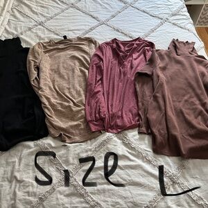 Women's Long Sleeve Maternity Tees - Black, Tan, Pink, Brown